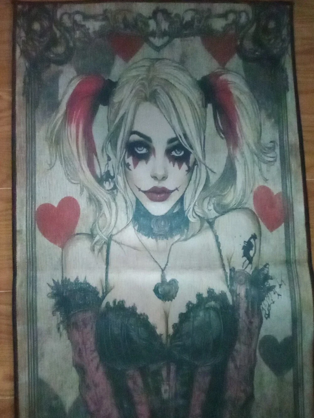 Harley Quinn Gothic Playing Card Floor Mat Rug / Wall Hanging Tapestry - 17